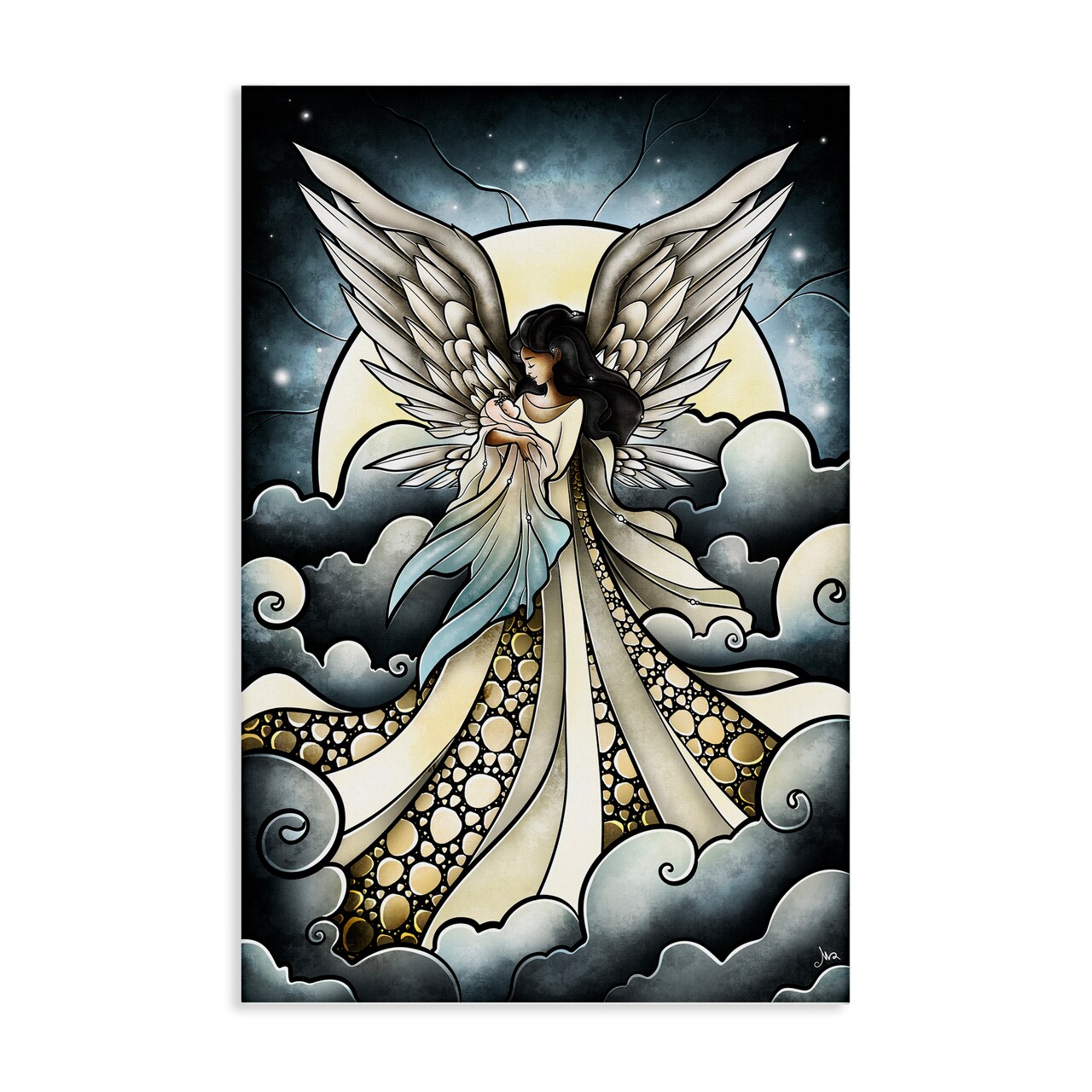 Stupell Industries Classic Angel & Baby in Clouds Canvas Design by Mandie Manzano